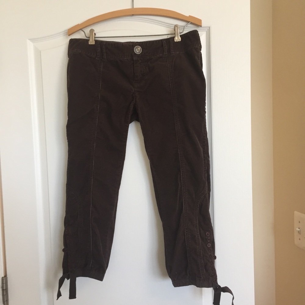 Free People Chocolate Brown Corduroy Capris